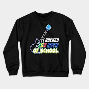 100th Day Of School Guitar Music Student Crewneck Sweatshirt